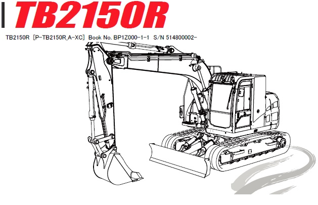 Takeuchi TB2150R Compact Excavator Parts Manual – Service Manual Download