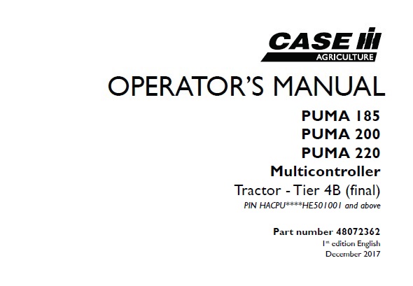 case puma 200 multicontroller