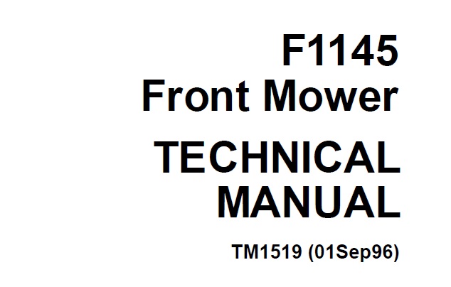 John Deere TM1519 Technical Manual for F1145 Front Mower for sale online 