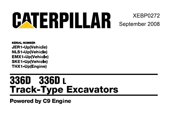 Caterpillar Cat 336D , 336D L Track Type Excavator Parts Manual (JER