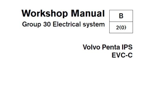 Workshop Manual For Volvo Penta IPS 350 • IPS 400 • IPS 500 • IPS 600 D4-260D-B • D6-310D-B • D6-370D-B • D6-435D-A Marine Diesel Engines Electrical system.