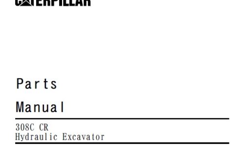 Caterpillar Cat 308C CR Hydraulic Excavator Parts Manual (CPE01800-)