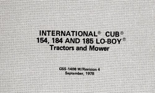 International Cub Cadet Low-Boy 154 184 185 Tractors and Mover Service Repair Manual