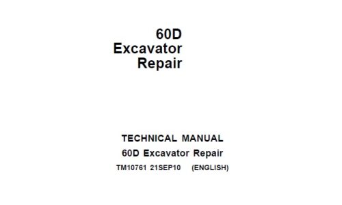 John Deere 60D Excavator Repair Technical Manual