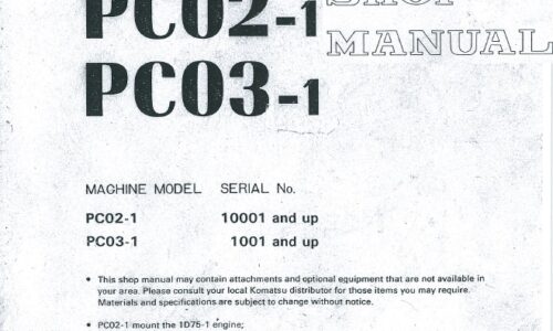 Komatsu PC02-1, PC03-1 Excavator Shop Manual