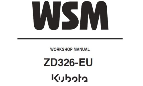 Kubota ZD326-EU Tractor Service Repair Manual en
