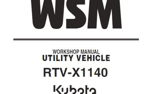 Kubota RTV-X1140 Utility Vehicle Workshop Manual
