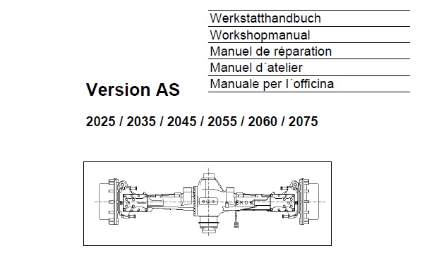 ZF Steering Axle Version AS 2025 to 2075 Workshop Manual