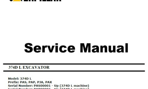 Cat 374D L (PAS, PAP, PJA, PAX, C15) Excavator Repair Manual