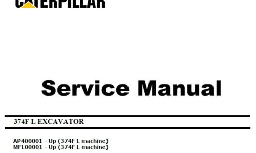 Caterpillar Cat 374F L (AP4, MFL, C15 Engine) Hydraulic Excavator Service Repair Manual