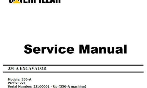 Caterpillar Cat 350-A (2ZL, 3306) Excavator Service Manual