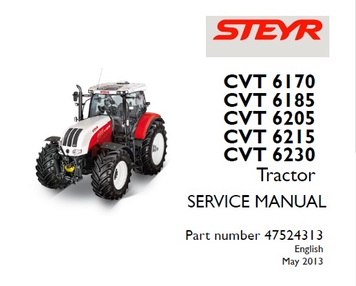 Steyr CVT 6170, CVT 6185, CVT 6202, CVT 6215, CVT 6230 Tractors Service Repair Manual