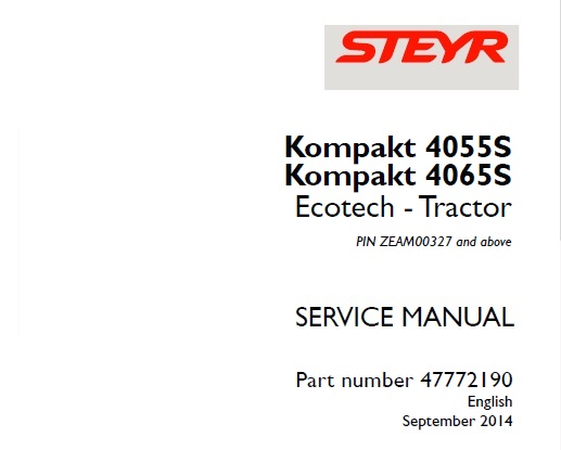 Steyr Kompakt 4055S, 4065S Ecotech Tractors Service