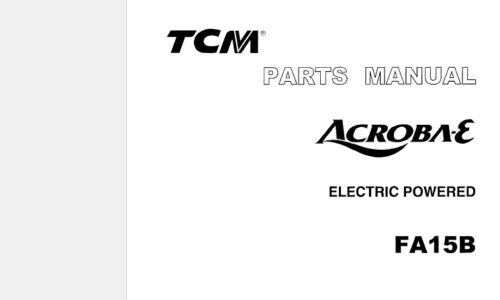 TCM FA15B Electrical Powered Forklift Truck Parts Manual
