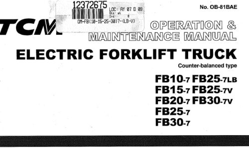 TCM FB10-7 to FB30-7 Forklift Operation & Maintenance Manual