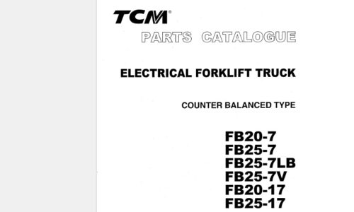 TCM FB20-7 to FB25-17 Electrical Forklift Truck Parts Manual