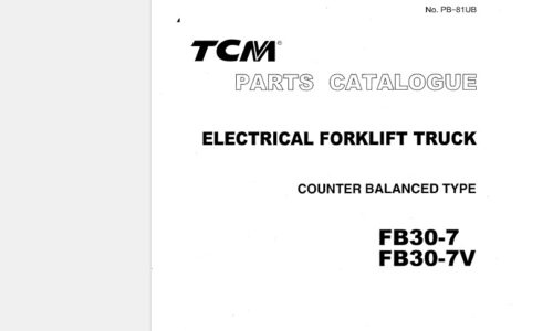 TCM FB30-7, FB30-7V Electrical Forklift Truck Parts Manual