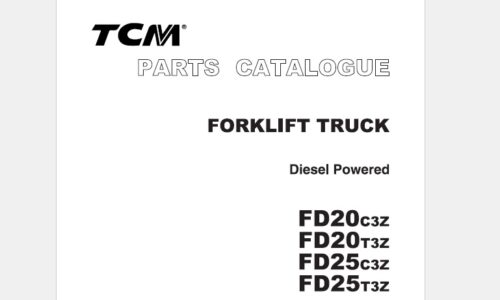 TCM FD20C3Z-FD25T3Z Diesel Powered Forklift Truck Parts Catalogue