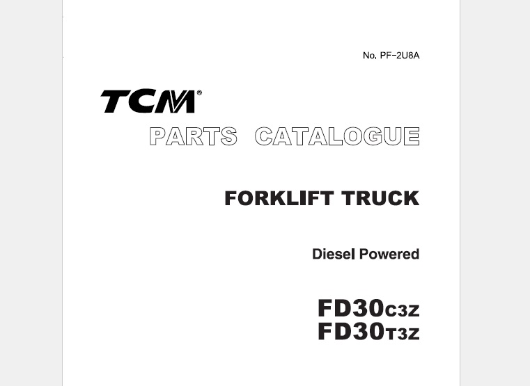 TCM FD30C3Z, FD30T3Z Diesel Powered Forklift Parts Catalogue