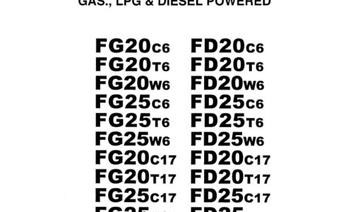 TCM FG20C6 - FD25T17 Gas, LPG, Diesel Forklift Parts Manual