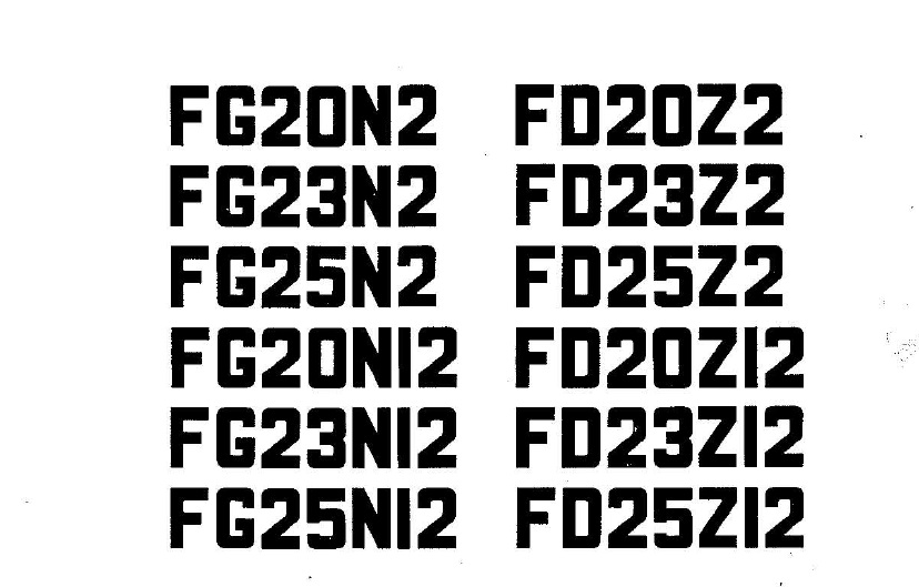 TCM FG20N2 - FD25Z12 Forklift Truck Parts Manual