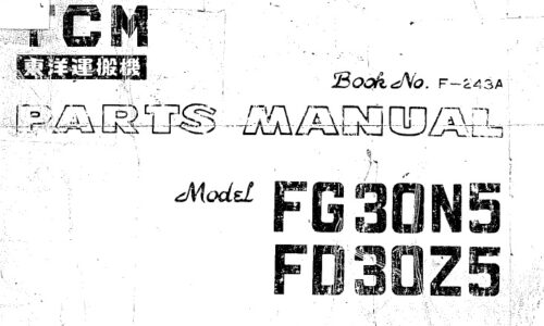 TCM FG30N5, FD30Z5 Forklift Truck Parts Manual