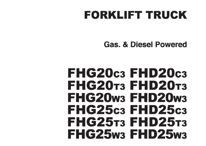 TCM FHG20C3-FHD25W3 Gas & Diesel Forklift Parts Catalogue