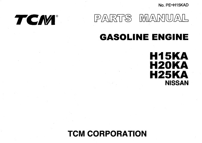 TCM FHG35N9, FHD35Z9, FHG36N9, FHD36Z9 Forklift Parts Manual