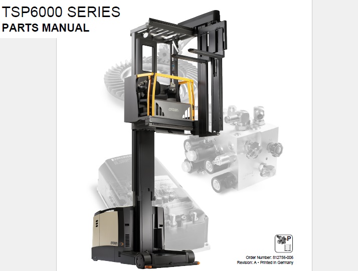 Crown TSP6000 Series Forklift Parts Manual