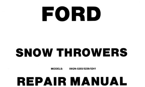Ford ST320, ST524, ST826 Snow Throwers Service Manual