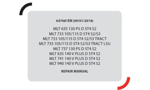 Manitou MLT 635, 733, 741, 940 ST4 Lift Truck Repair Manual