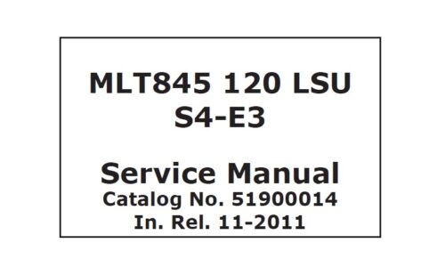 Manitou MLT845 120 LSU S4-E3 Lift Truck Service Manual
