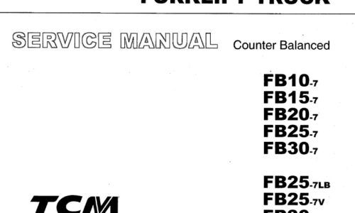 TCM FB10-7 to FB30-7 Counter Balanced Forklift Service Manual