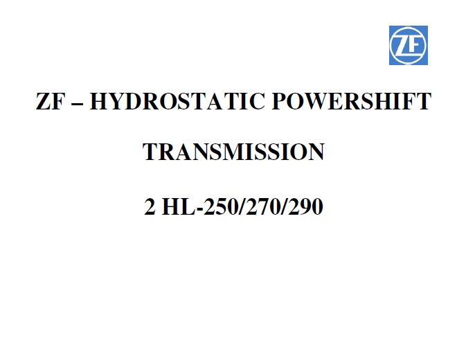 ZF 2 HL - 250, 270, 290 Transmission Service Repair Manual