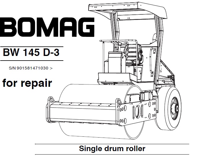 Bomag BW 145 D-3 Single Drum Roller Service Repair Manual