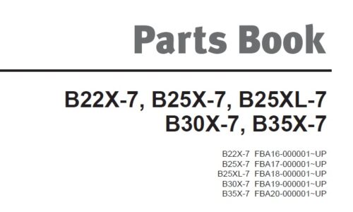 Doosan B22X-7, B25X-7, B25XL-7, B30X-7, B35X-7 Forklift Parts Manual