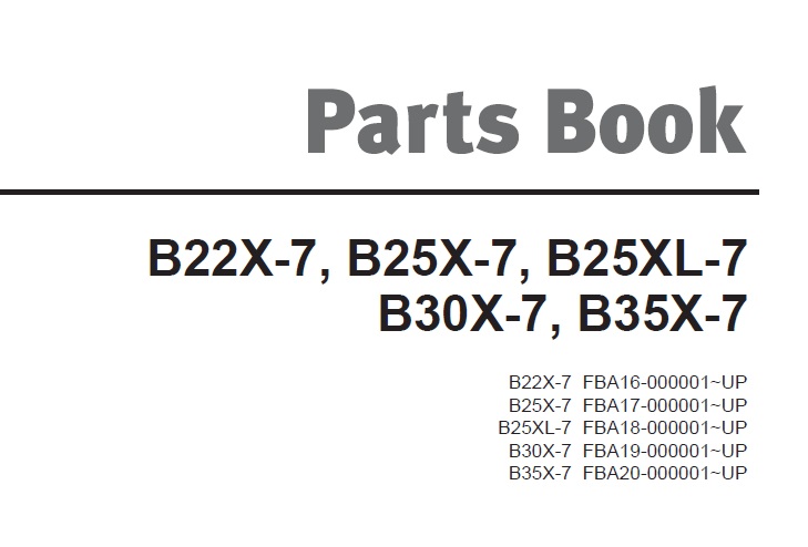 Doosan B22X-7, B25X-7, B25XL-7, B30X-7, B35X-7 Forklift Parts Manual