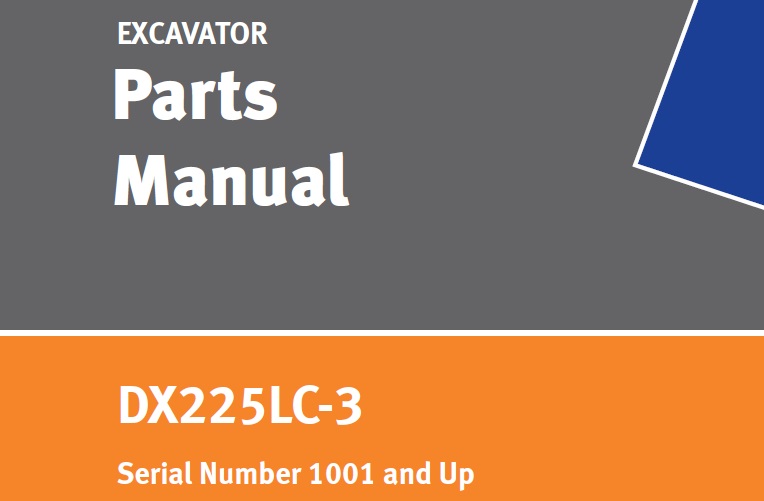Doosan DX225LC-3 Excavator Parts Manual (1001-)