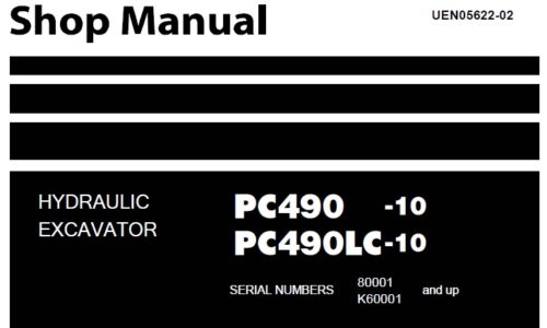 Komatsu PC490-10, PC490LC-10 Hydraulic Excavator Shop Manual