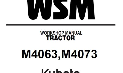 Kubota M4063, M4073 Tractor Workshop Manual