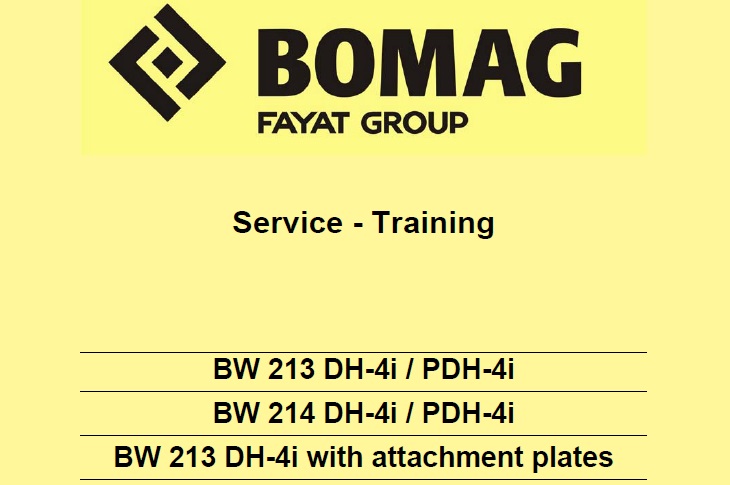 Bomag BW 213, 214 DH-4i, PDH-4i Single Drum Roller Service Training Manual