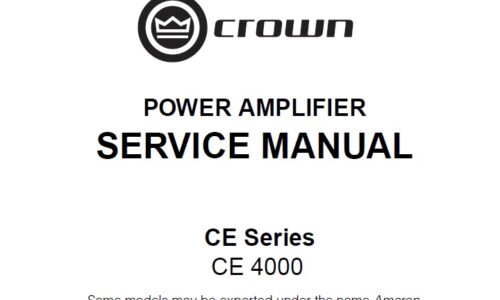 Crown CE4000 Power Amplifier Service Repair Manual