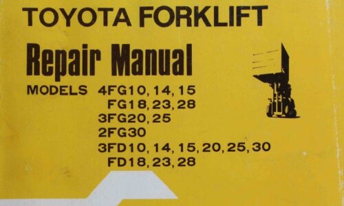 Toyota 4FG10, 4FG15, 3FG20, 3FD30 Series Forklift Repair Manual