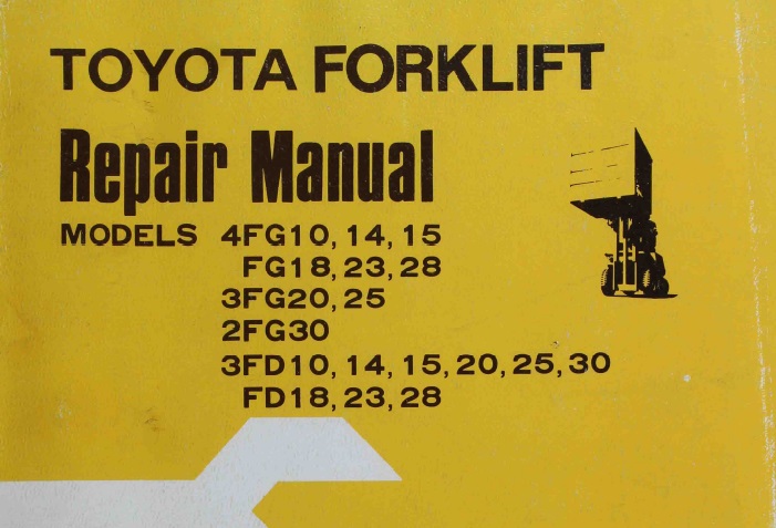 Toyota 4FG10, 4FG15, 3FG20, 3FD30 Series Forklift Repair Manual