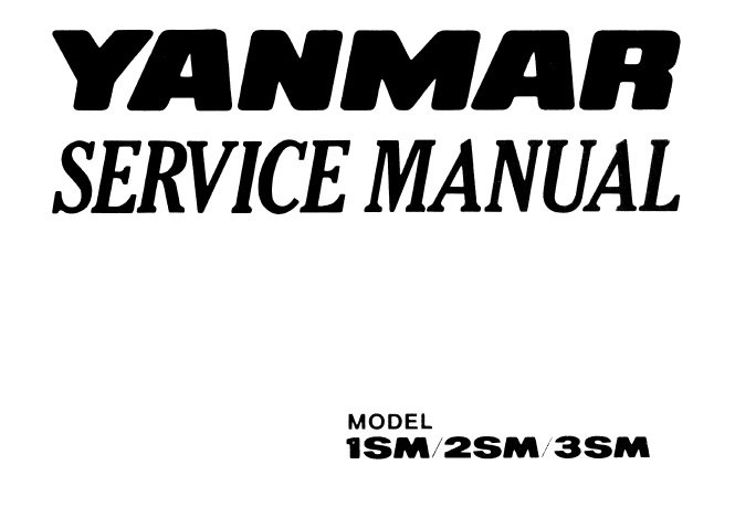Yanmar 1SM, 2SM, 3SM Engine Service Repair Manual