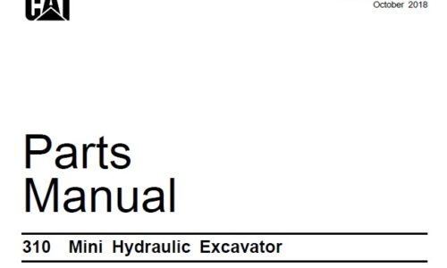Caterpillar Cat 310 Mini Excavator Parts Manual (GWT)