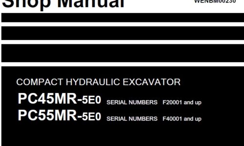 Komatsu PC45MR-5E0, PC55MR-5E0 Excavator Shop Manual