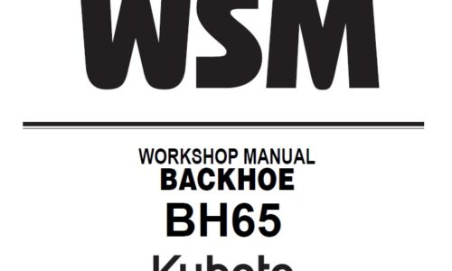 Kubota BH65 Backhoe Workshop Service Manual