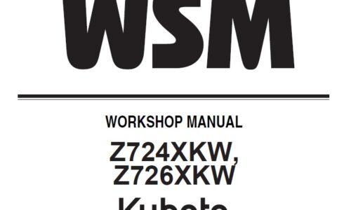 Kubota Z724XKW, Z726XKW Tractor Workshop Manual