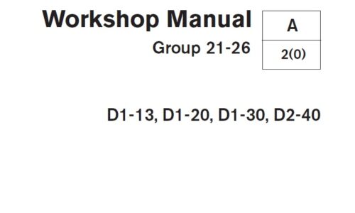 Volvo Penta D1-13, D1-20, D1-30, D2-40 Workshop Manual